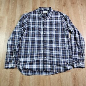 DENIM & SUPPLY RALPH LAUREN Shirt Men's Plaid Oxford Sport Button Up Blue Rustic